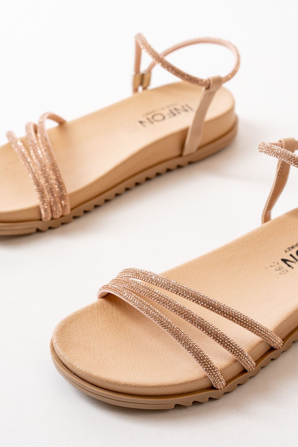 Mafes Nut Roze Taşlı Günlük Kadın Sandalet