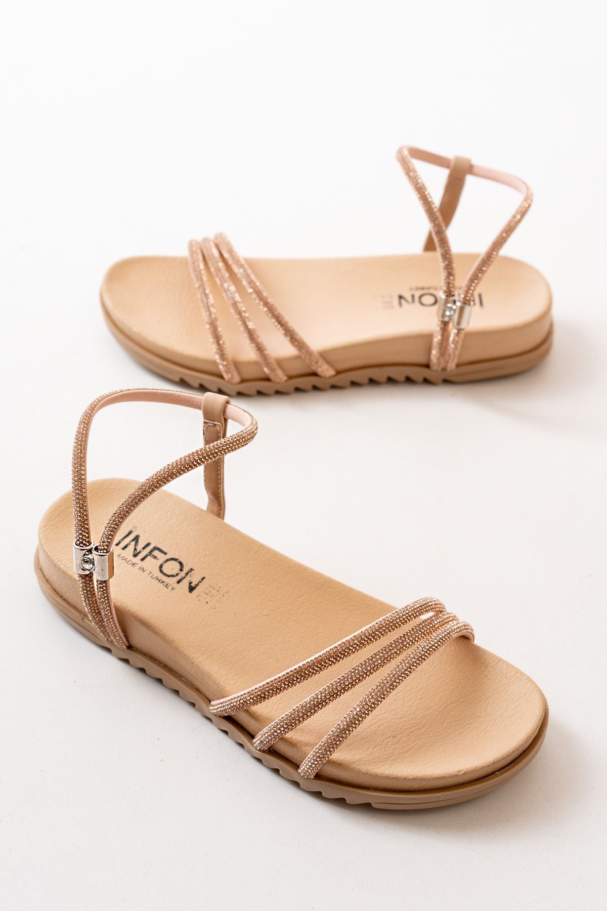 Mafes Nut Roze Taşlı Günlük Kadın Sandalet