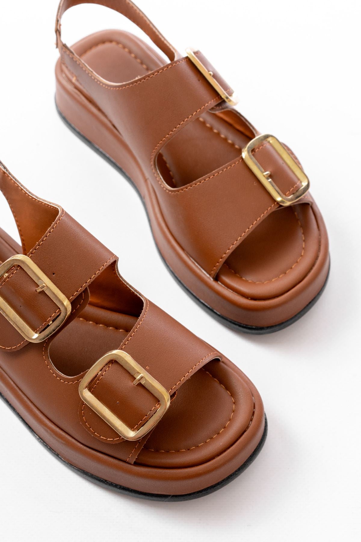 Balenus Taba Lastik Baretli Kadın Sandalet