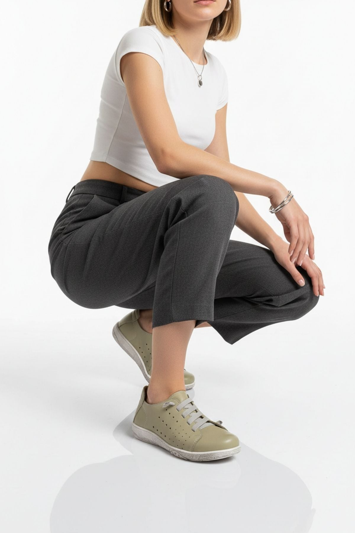 Dunde Kadın Hakiki Deri Yeşil Günlük Ayakkabı