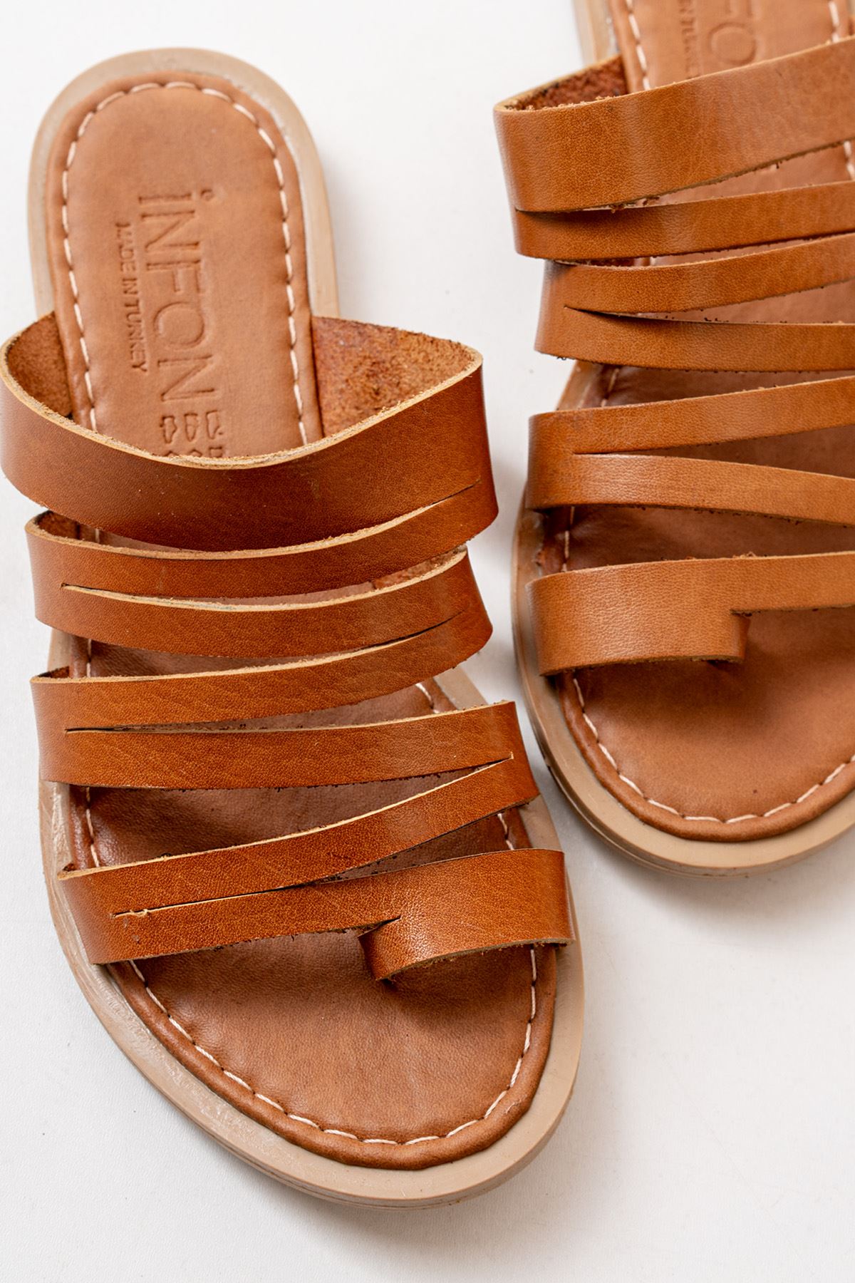 Aslena Kadın Hakiki Deri Taba Terlik