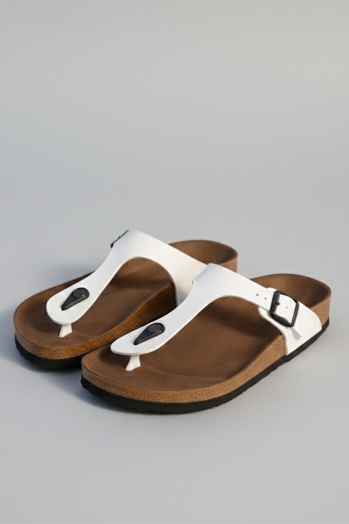 Aksar Kadın Beyaz Nubuk Parmak Arası Terlik
