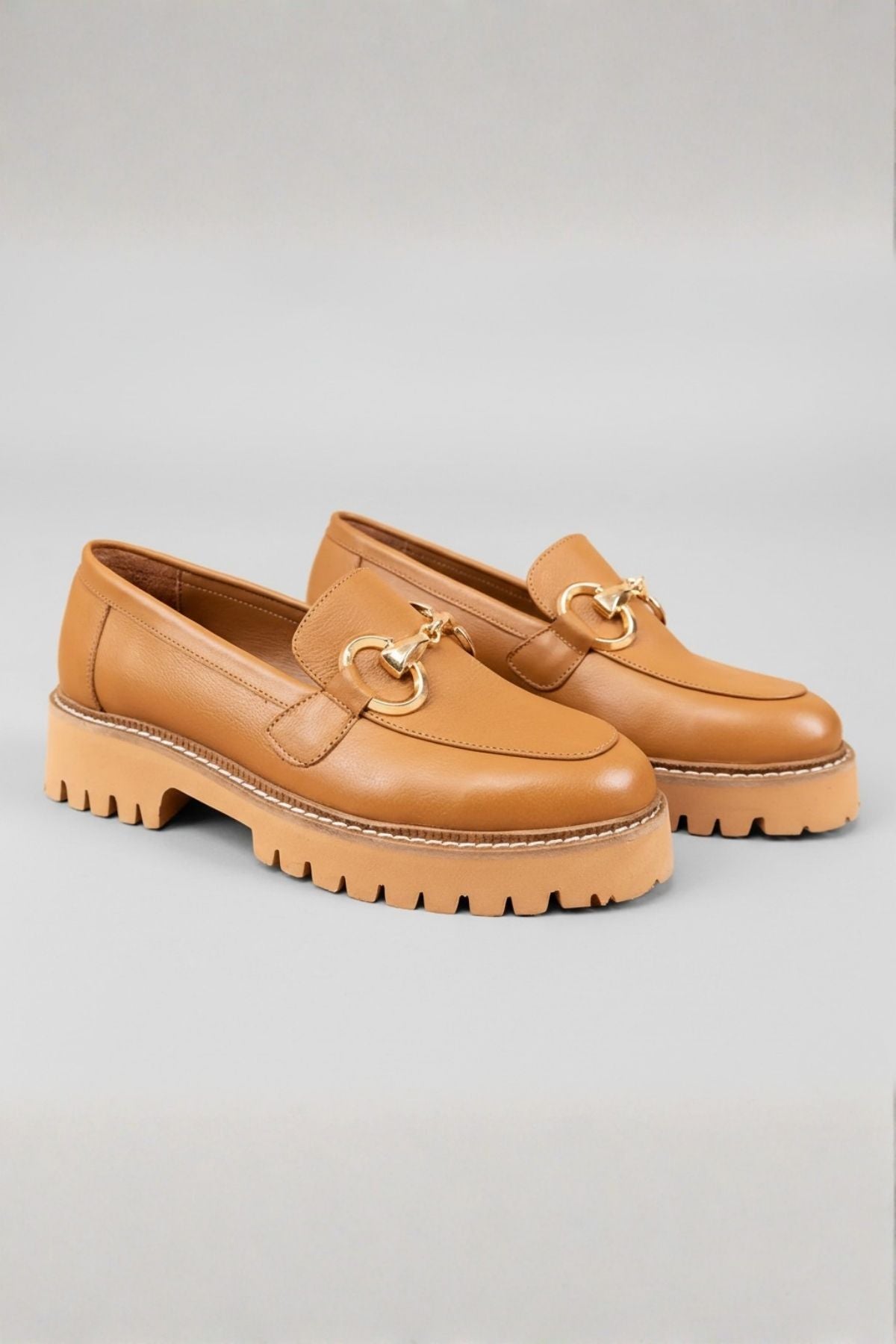 Aspes Kadın Hakiki Deri Taba Loafer Ayakkabı