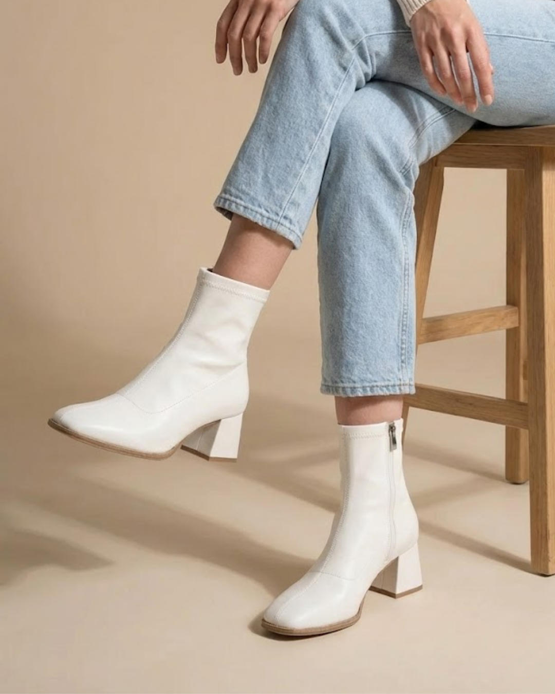 Fulsa Kadın Topuklu Beyaz Bot