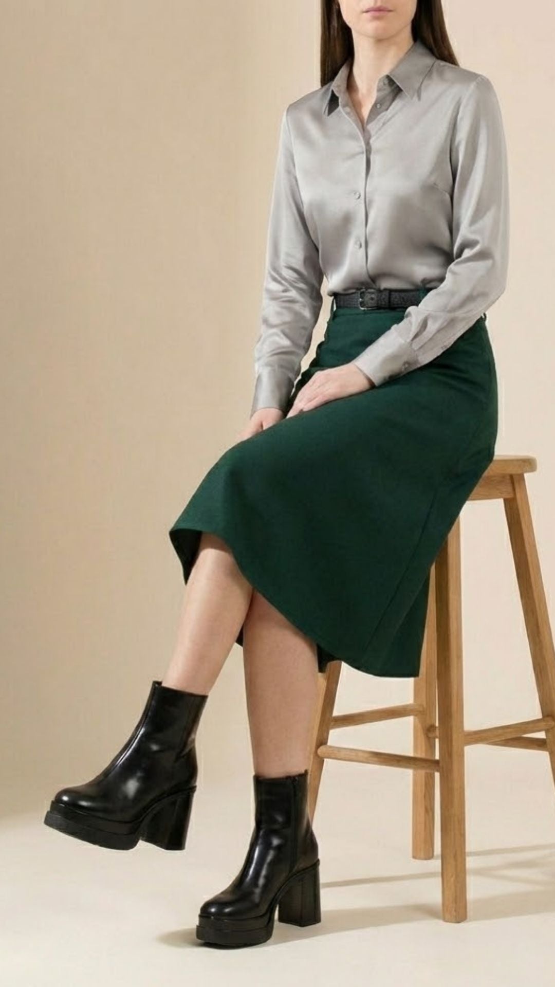 Lavzer Kadın Kalın Topuklu Siyah Bot