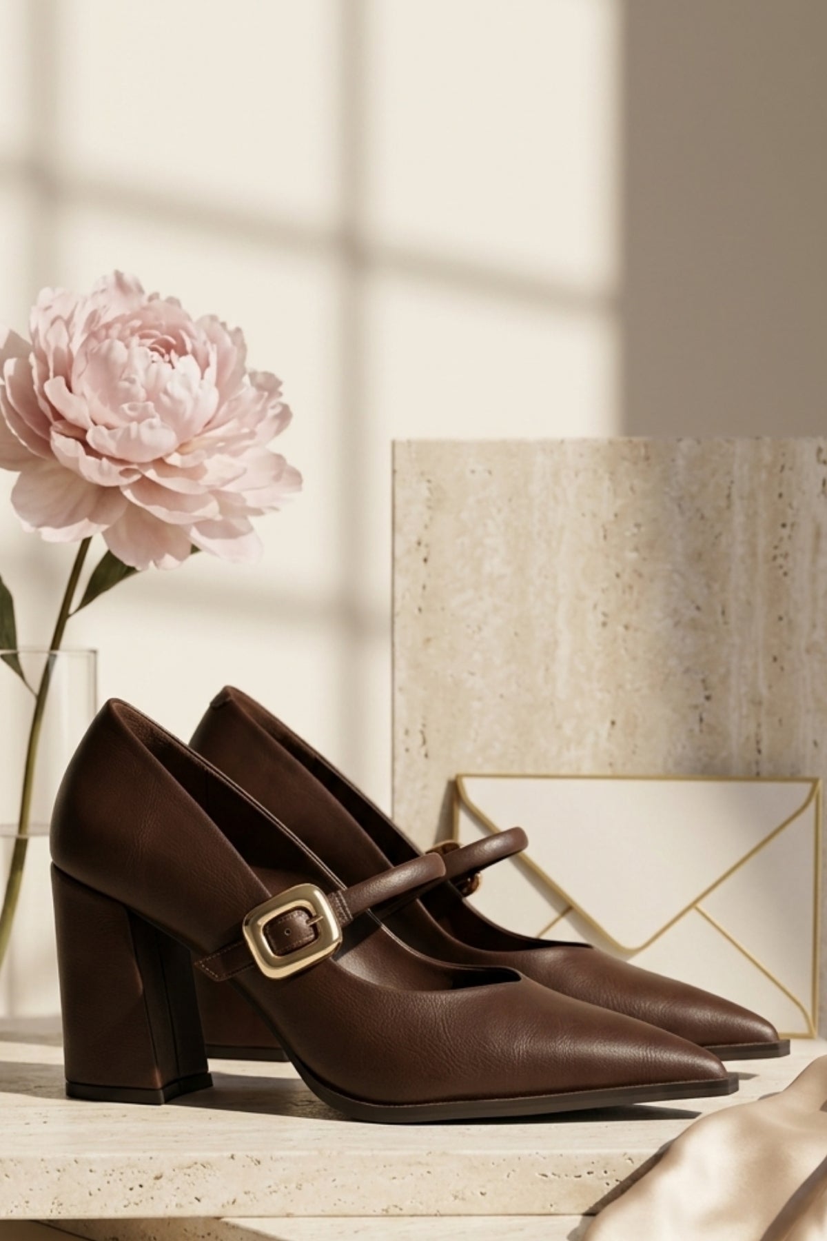 Nıvra Kadın Kahverengi Kemerli Topuklu Ayakkabı