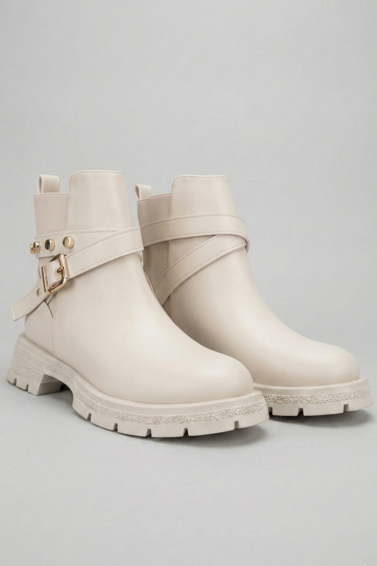 Layza Kadın Kalın Tabanlı Bej Bot