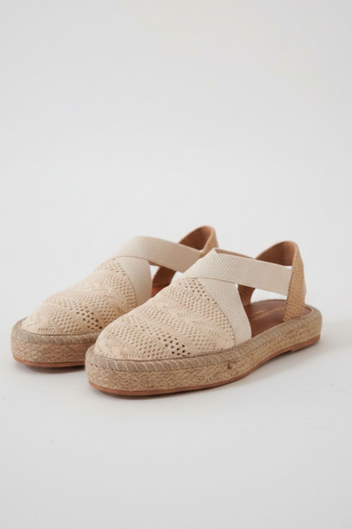 Rosa Kadın Triko Bej Espadril Ayakkabı