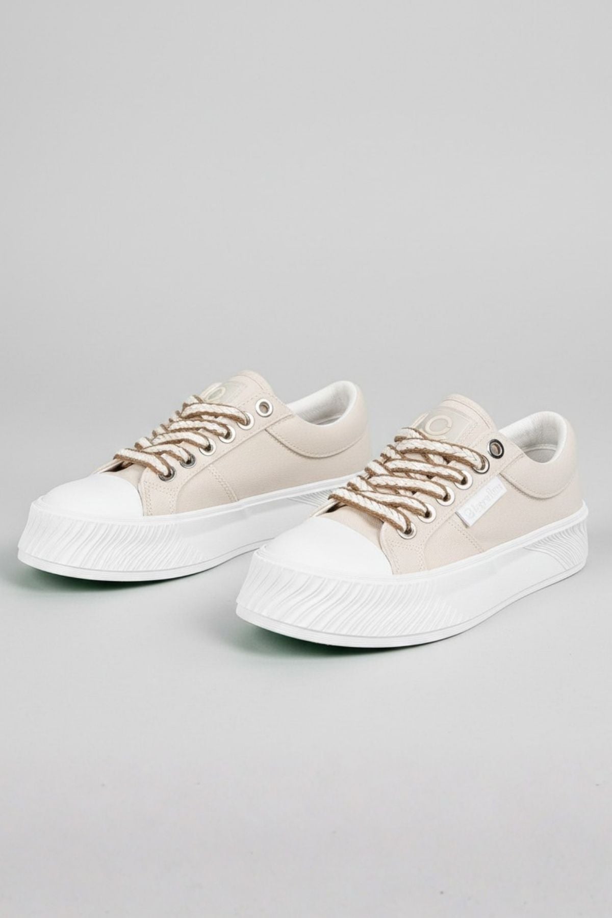 Benetton Jansen Kadın Keten Bej Spor Ayakkabı BNI-10097