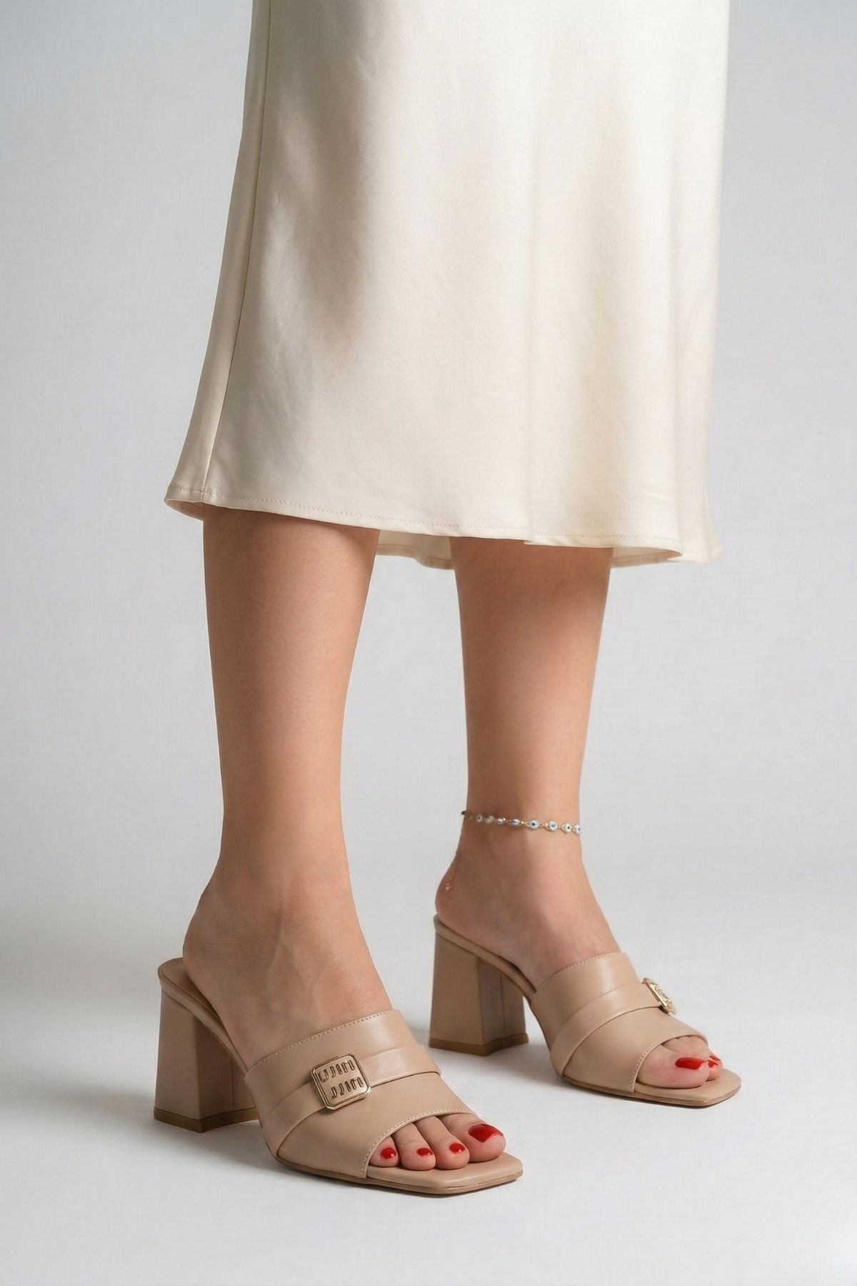 Taver Kadın Nude Topuklu Terlik