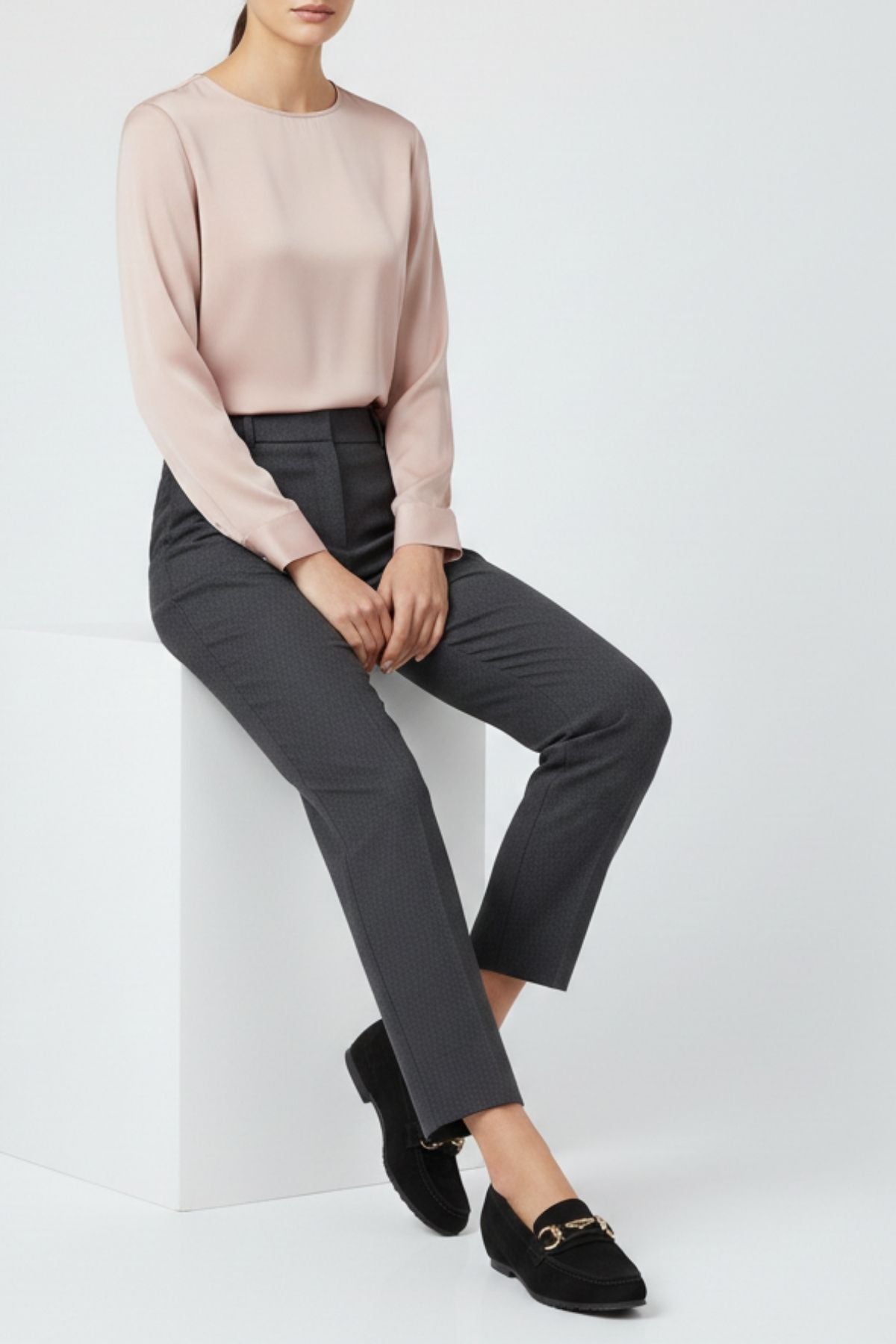 Mahze Kadın Siyah Gizli Topuk Loafer Ayakkabı