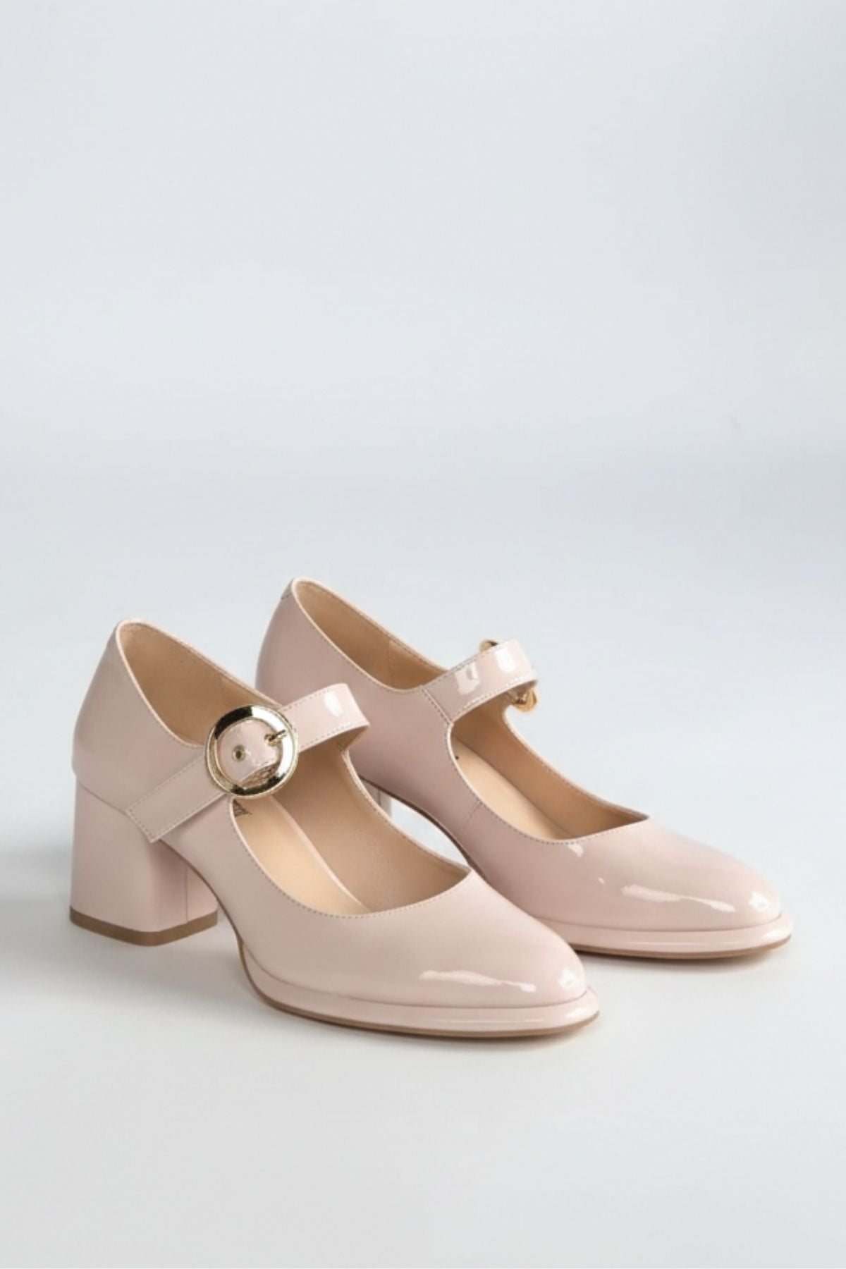 Weys Kadın Bej Rugan Tokalı Topuklu Ayakkabı