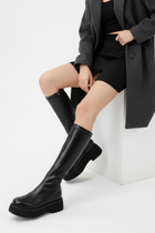 Aylan Kadın Siyah Kalın Tabanlı Çizme