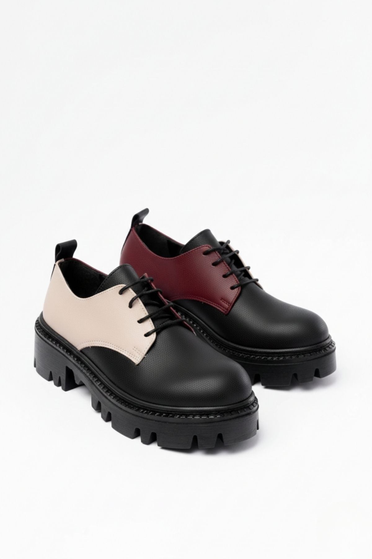 Apsely Siyah Garni Bağcıklı Günlük Yüksek Tabanlı Loafer Ayakkabı
