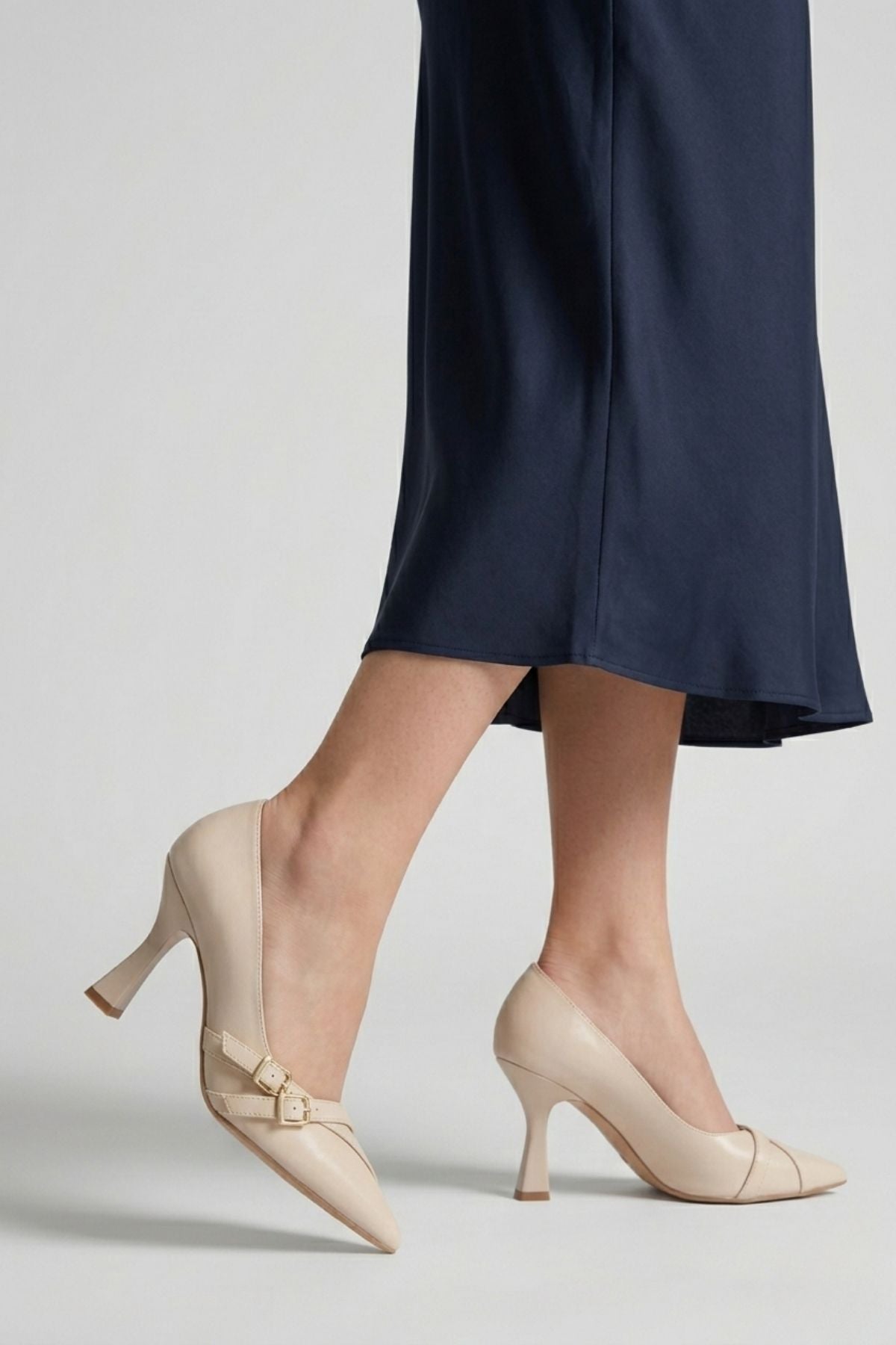 Wenda Kadın Bej Topuklu Ayakkabı