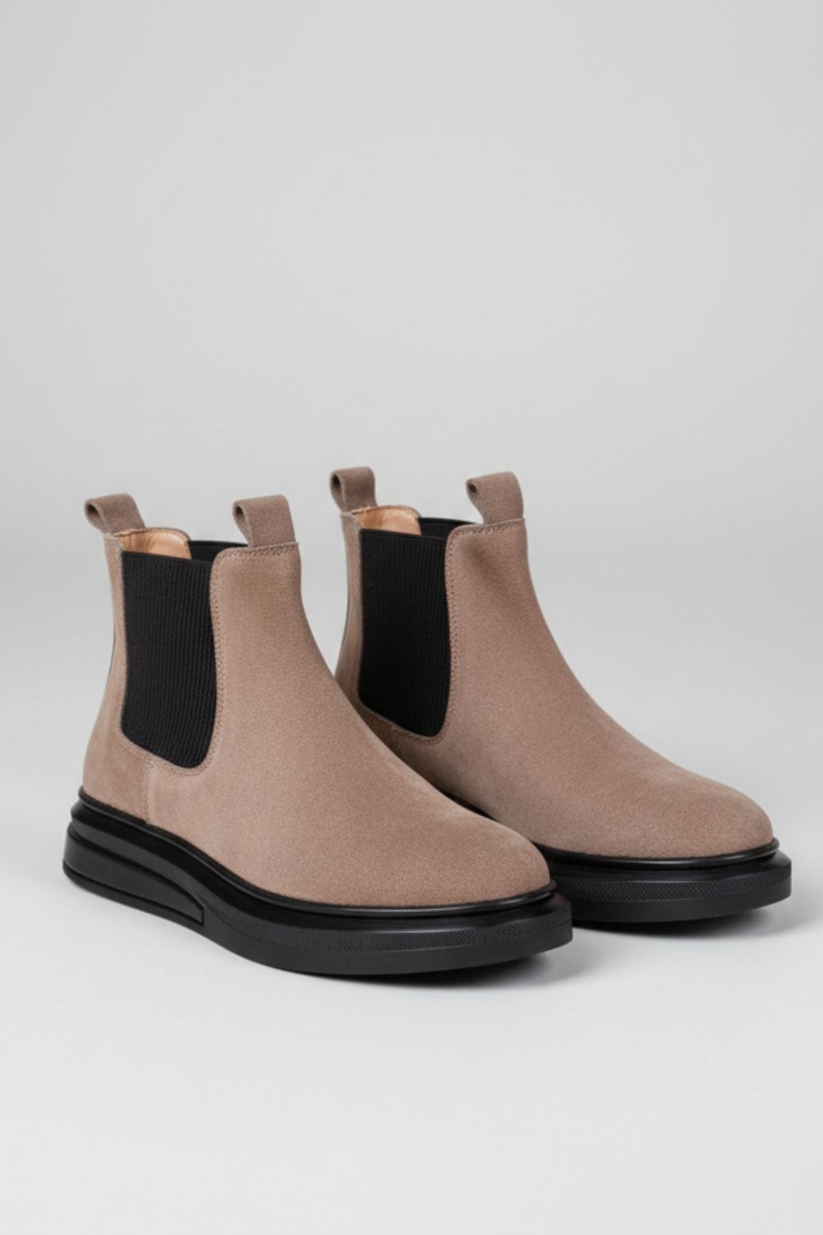 Vestan Kadın Hakiki Süet Deri Elastik Bantlı Vizon Bot