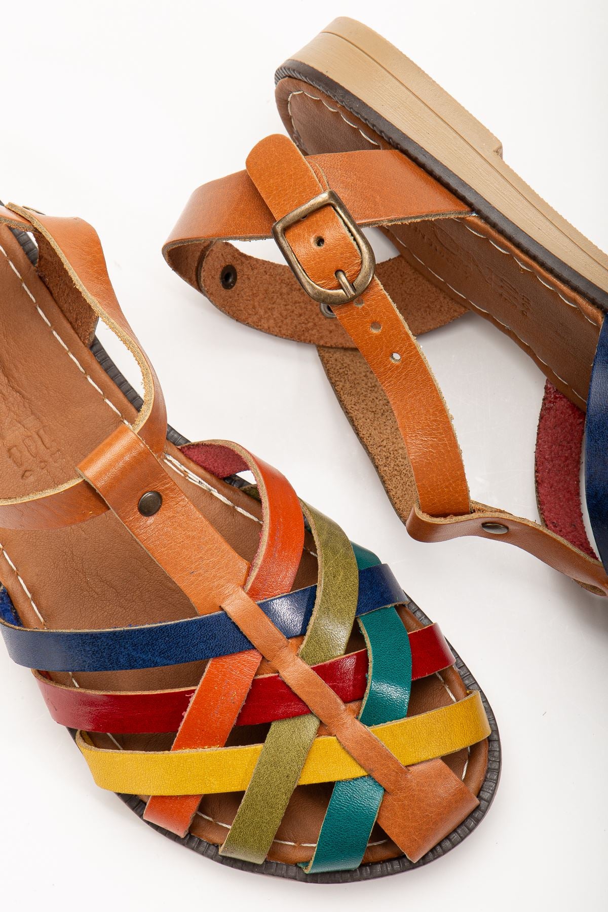 Matha Taba Multi Hakiki Deri Kadın Sandalet