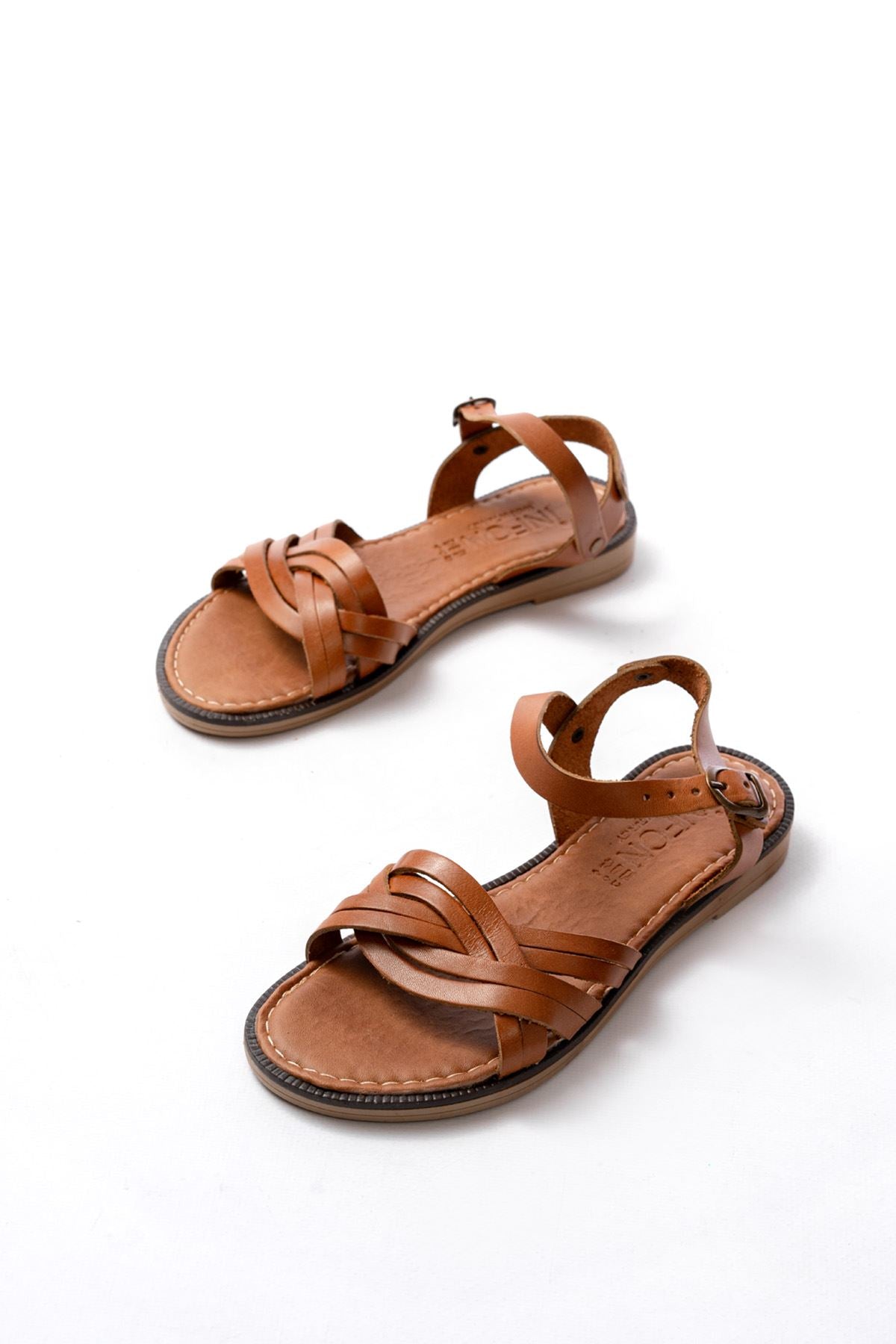 Ertaly Taba Hakiki Deri Kadın Sandalet