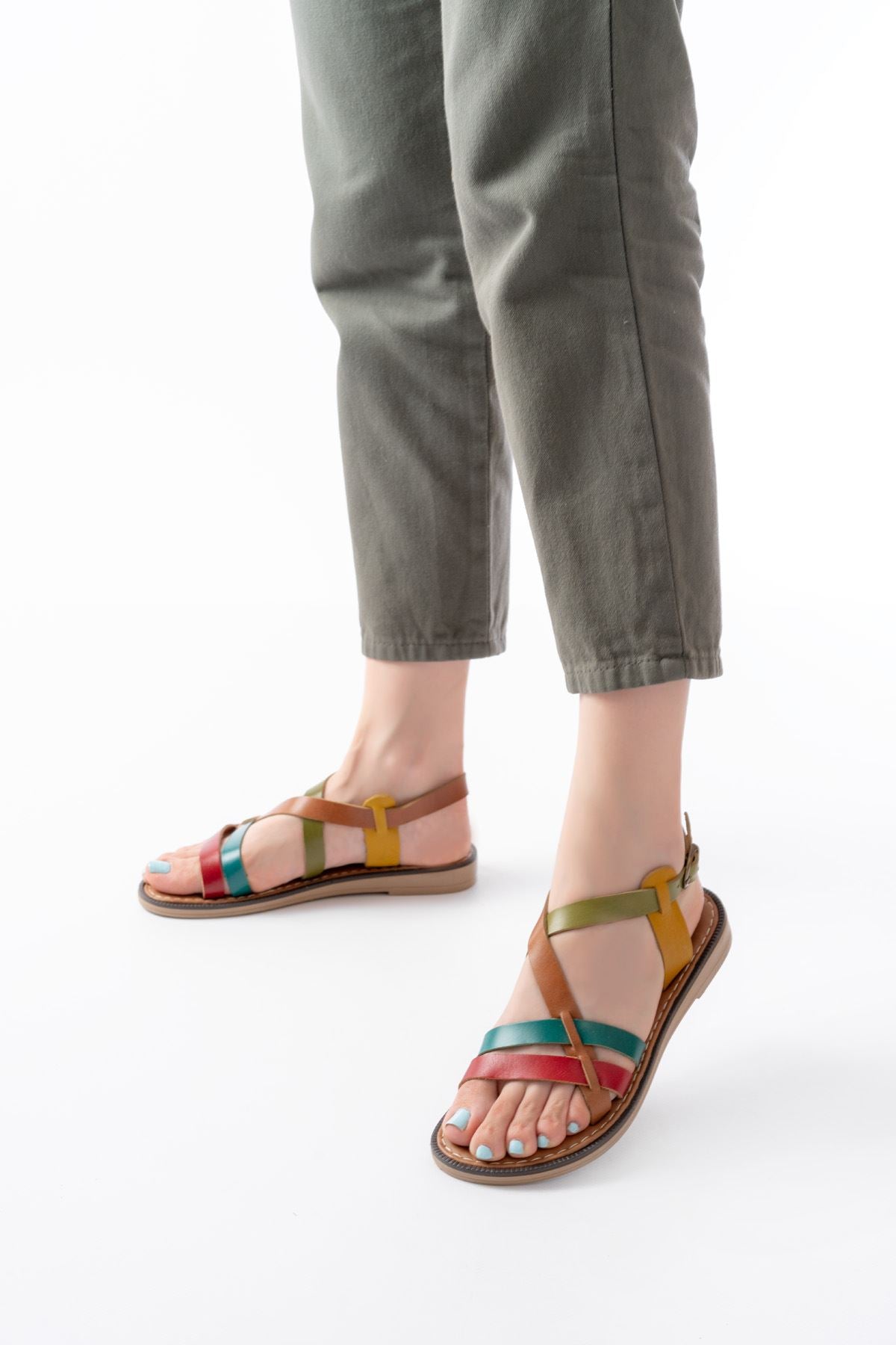 Gelbras Multi Hakiki Deri Kadın Sandalet