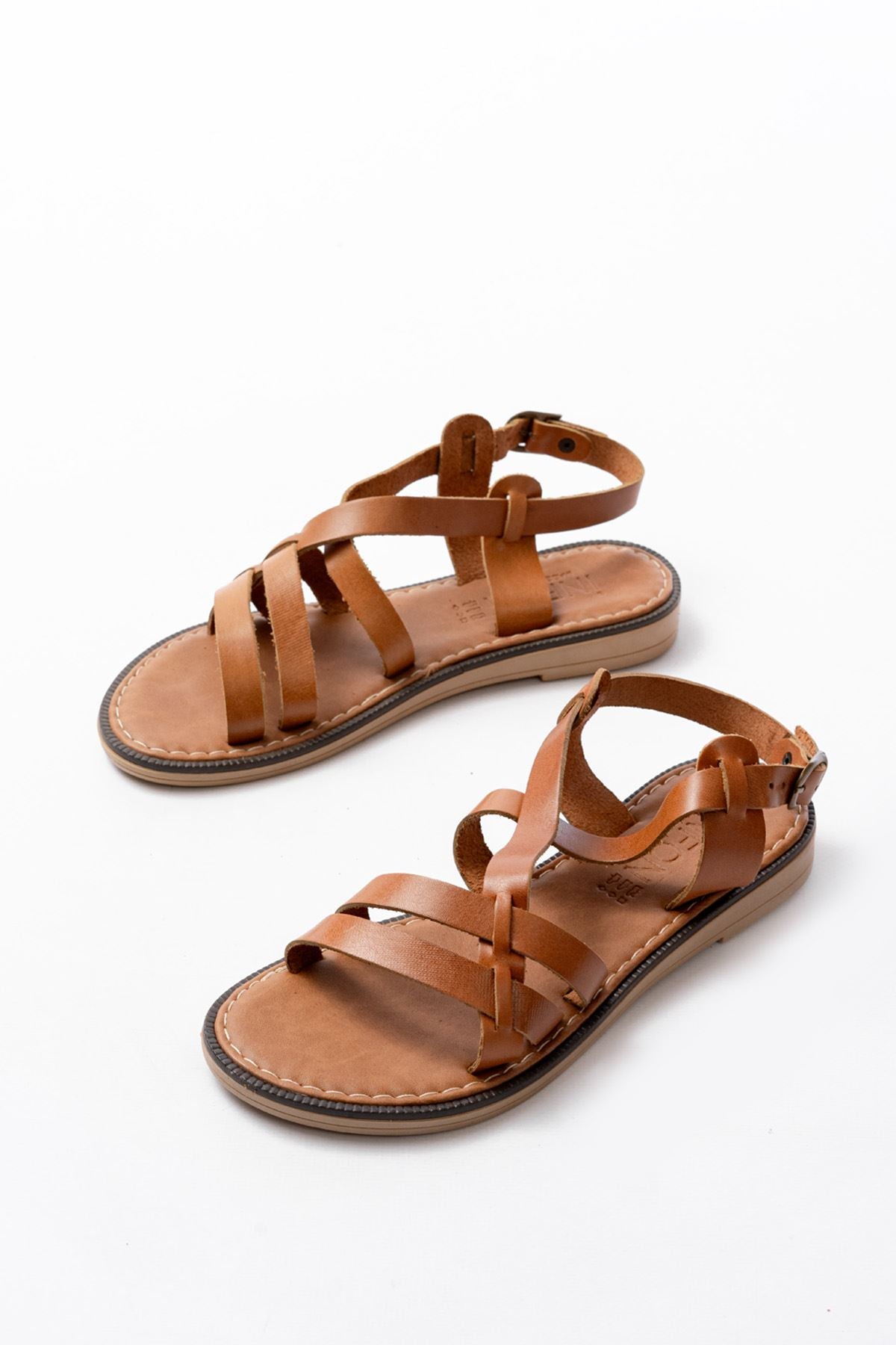 Gelbras Taba Hakiki Deri Kadın Sandalet