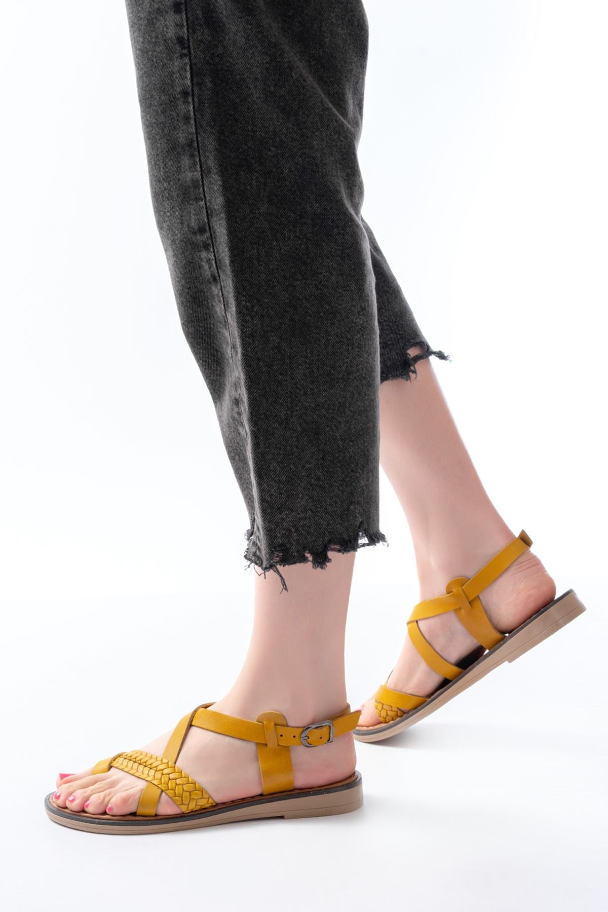 Jarman Hardal Hakiki Deri Kadın Sandalet