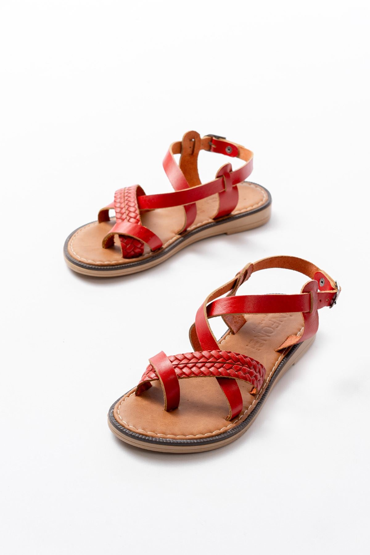 Jarman Kırmızı Hakiki Deri Kadın Sandalet