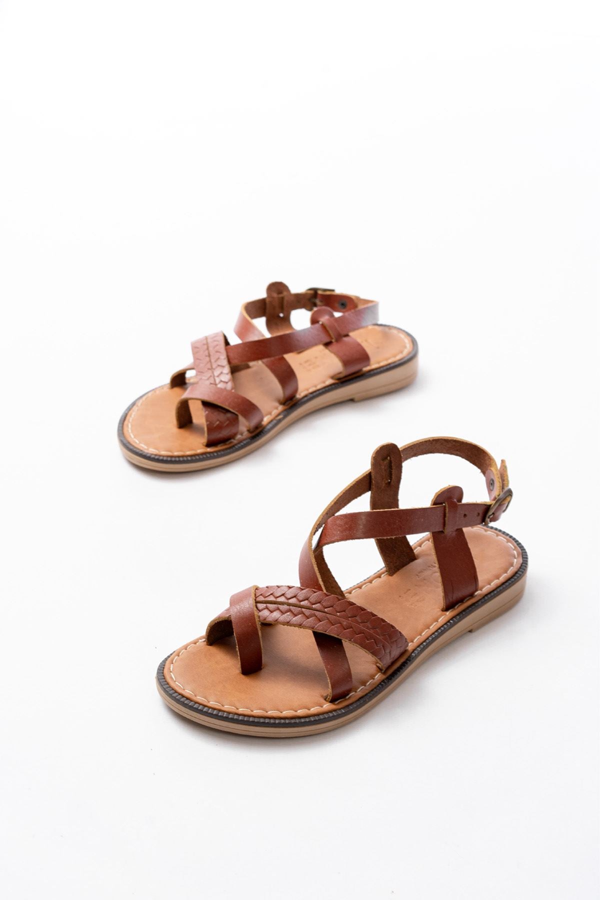 Jarman Koyu Kahve Hakiki Deri Kadın Sandalet