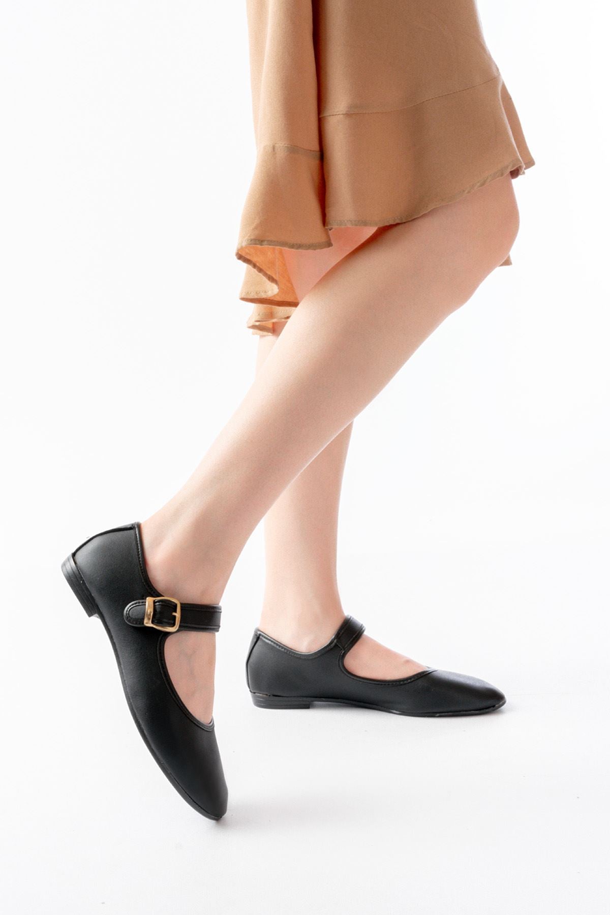 Darlave Siyah Baretli Günlük Babet Ayakkabı