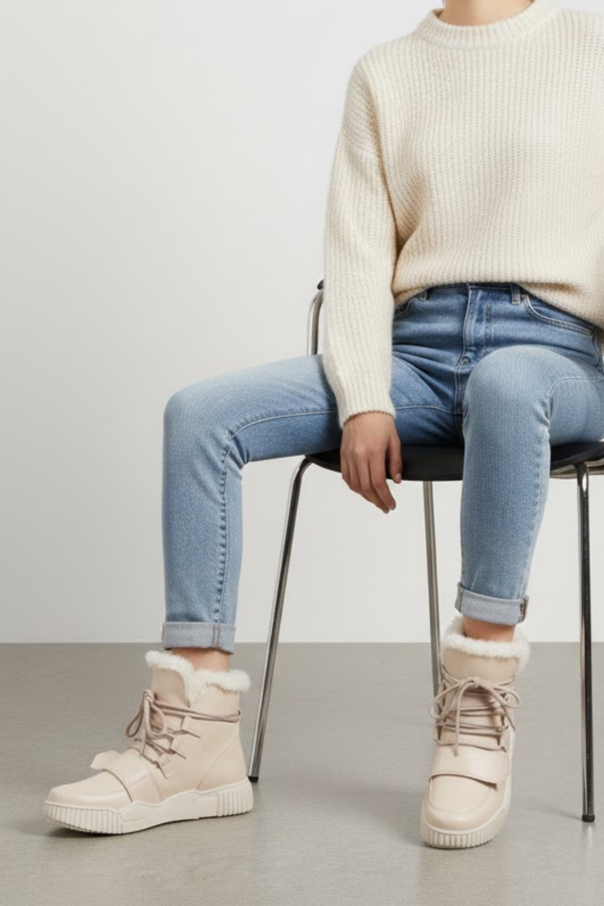 Zacun Kadın Kürklü Bej Bot