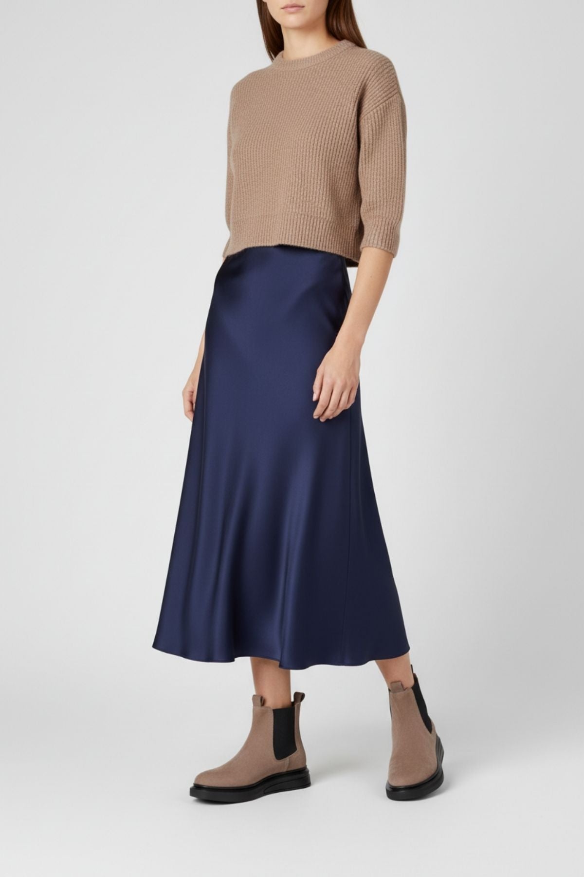 Vestan Kadın Hakiki Süet Deri Elastik Bantlı Vizon Bot