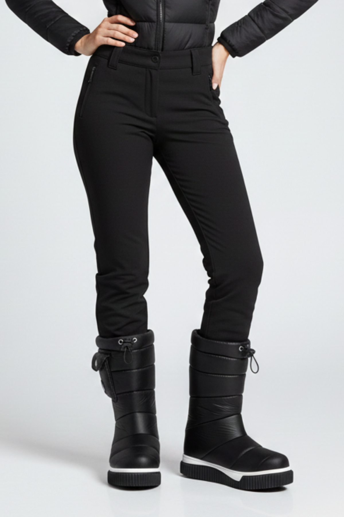 Benetton Oscar Kadın Kalın Taban Paraşüt Kumaş Siyah Kar Botu BN-50026