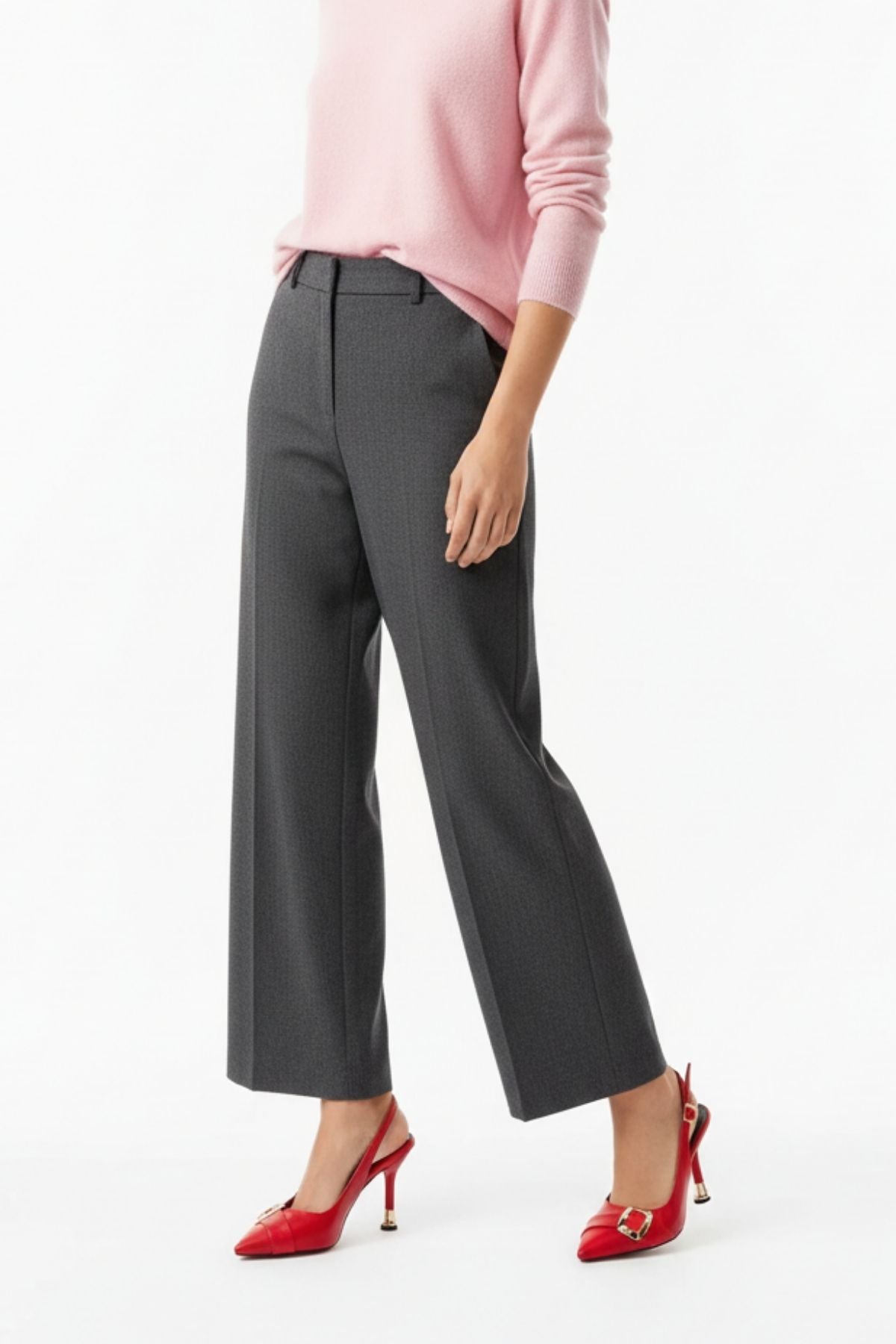 Henkate Kırmızı Günlük Arkası Açık Topuklu Ayakkabı