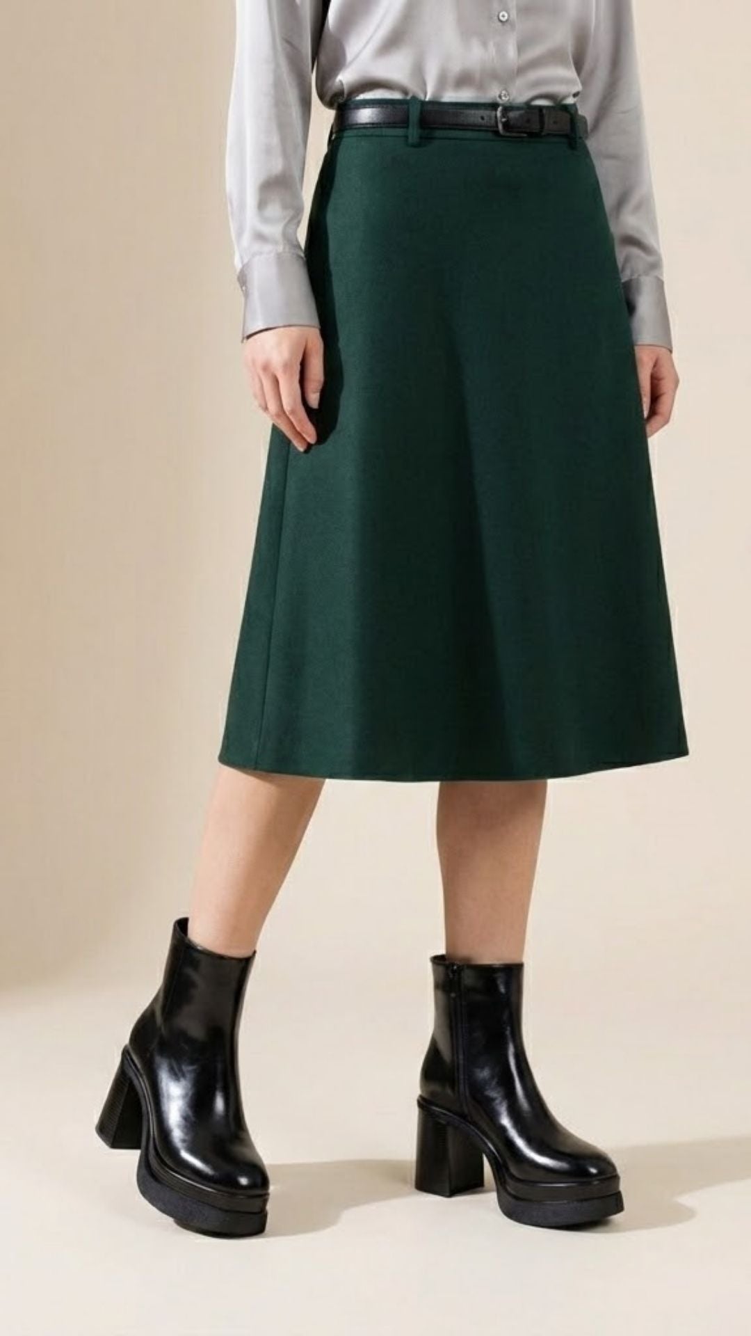 Lavzer Kadın Kalın Topuklu Siyah Bot