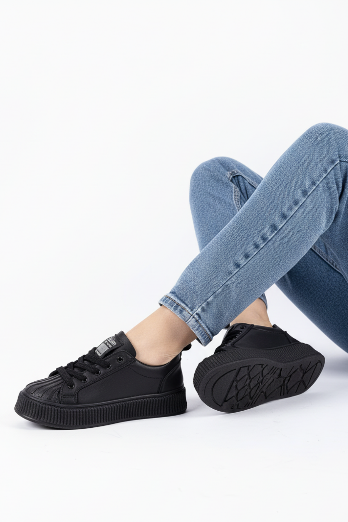 Belfas Kadın Siyah Spor Ayakkabı