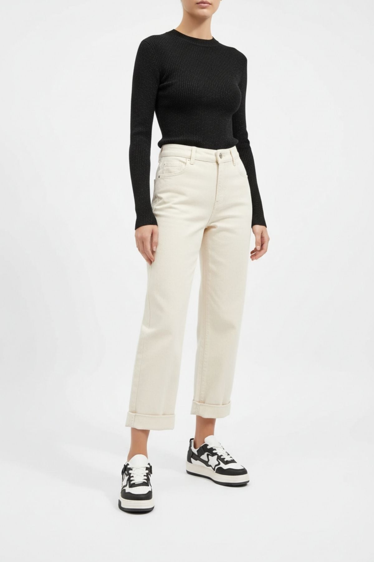 Belyan Kadın Siyah Beyaz Spor Ayakkabı