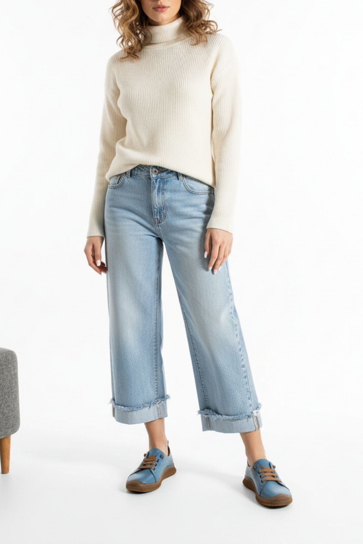 Preko Kadın Hakiki Deri Koyu Mavi Günlük Ayakkabı