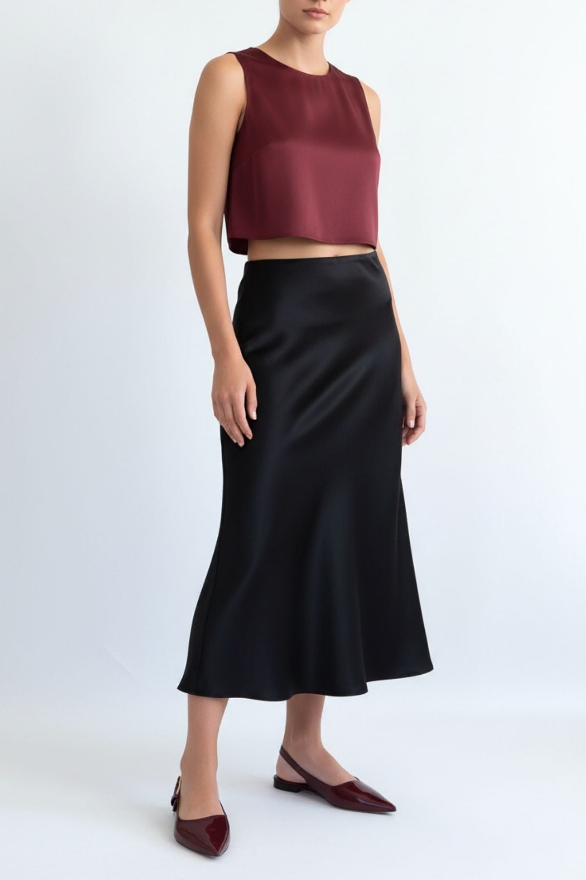 Ummar Kadın Bordo Rugan Sivri Burun Babet Ayakkabı