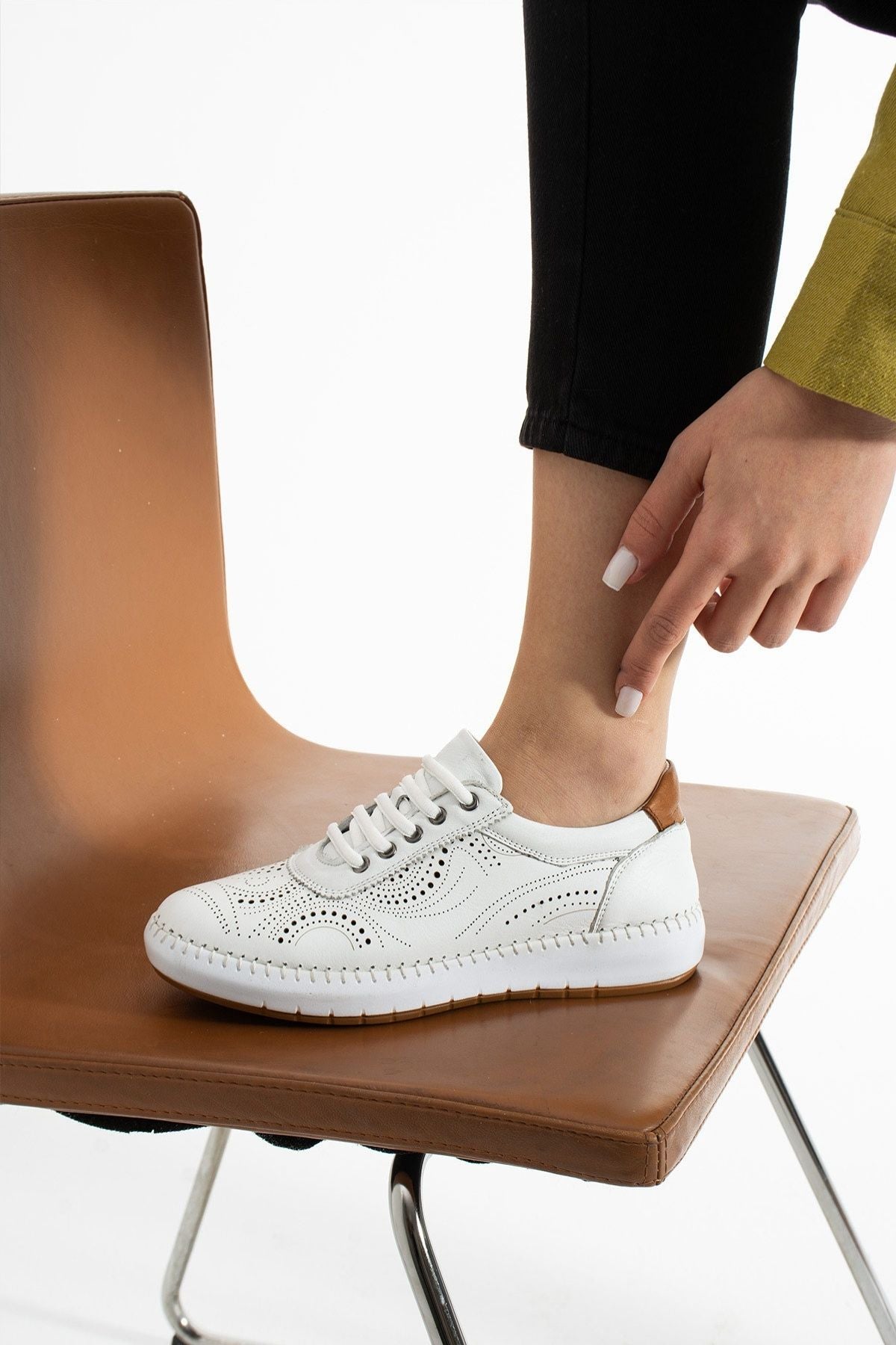 Ohen Kadın Hakiki Deri Beyaz Günlük Ayakkabı
