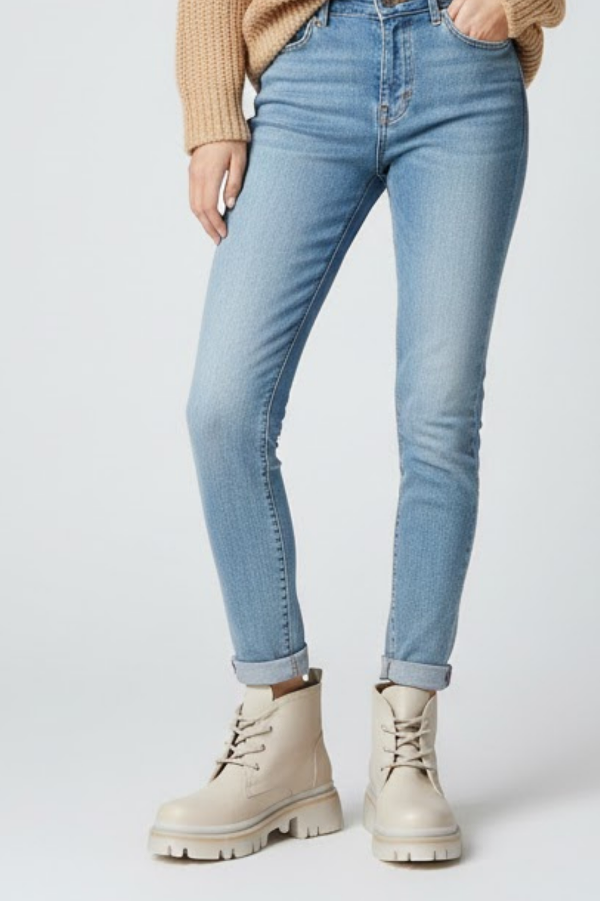 Fonsi Kadın Cilt Kalın Taban Bej Bot