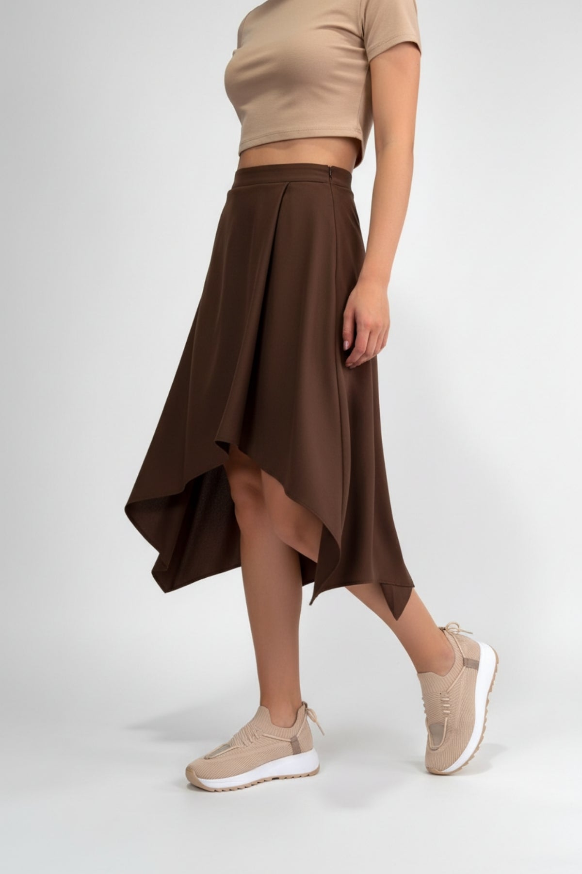 Renji Kadın Bej Triko Bağcıklı Spor Ayakkabı