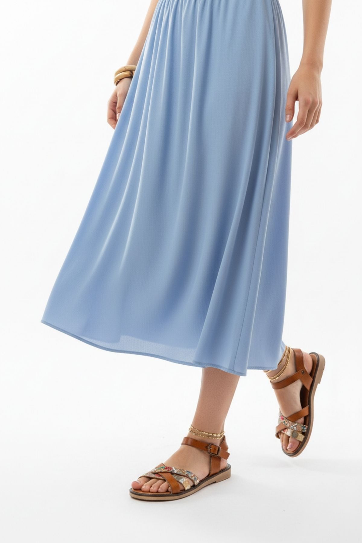 Camerus Taba Garni Hakiki Deri Kadın Sandalet