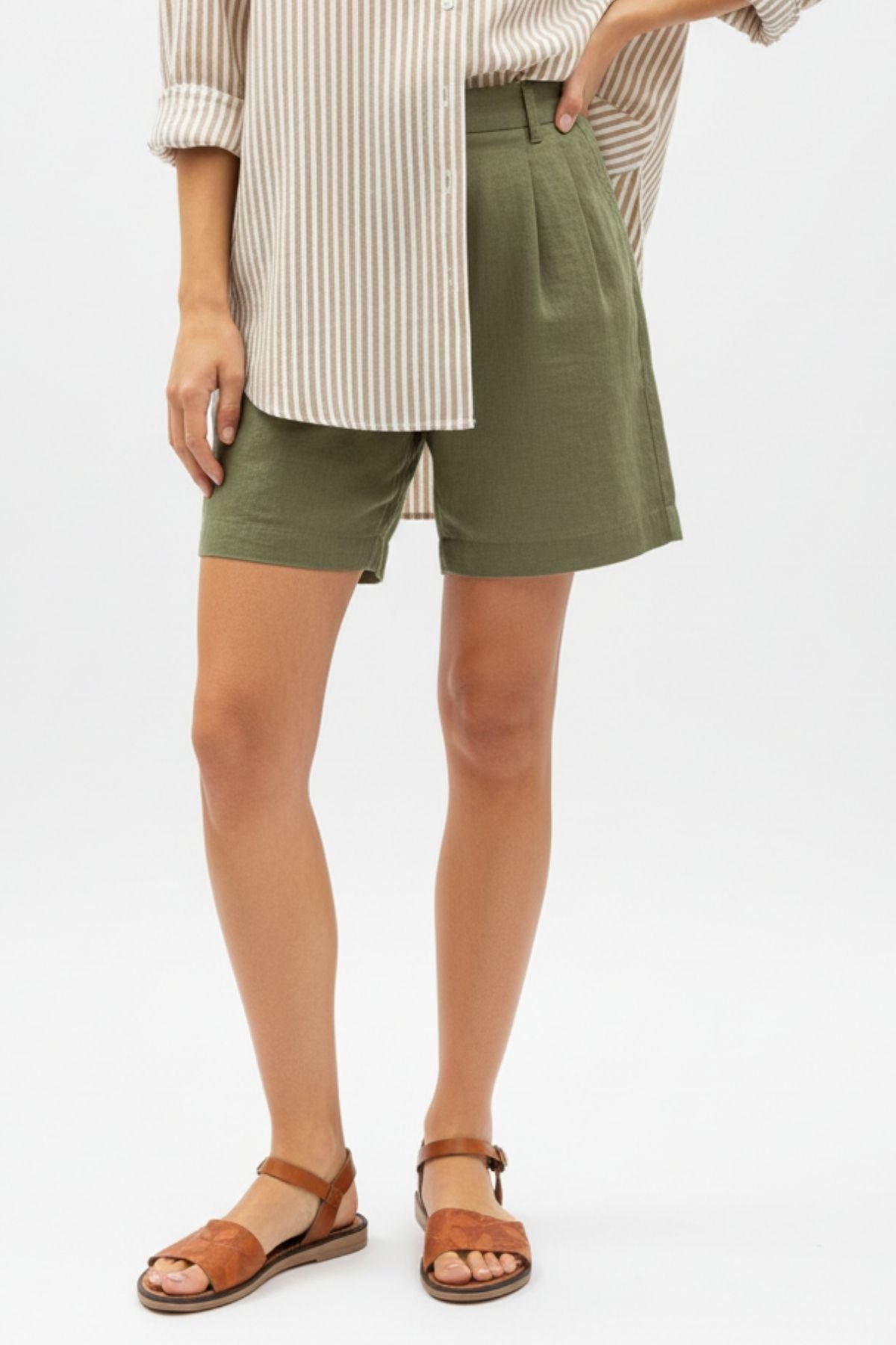 Beniksa Taba Hakiki Deri Kadın Sandalet