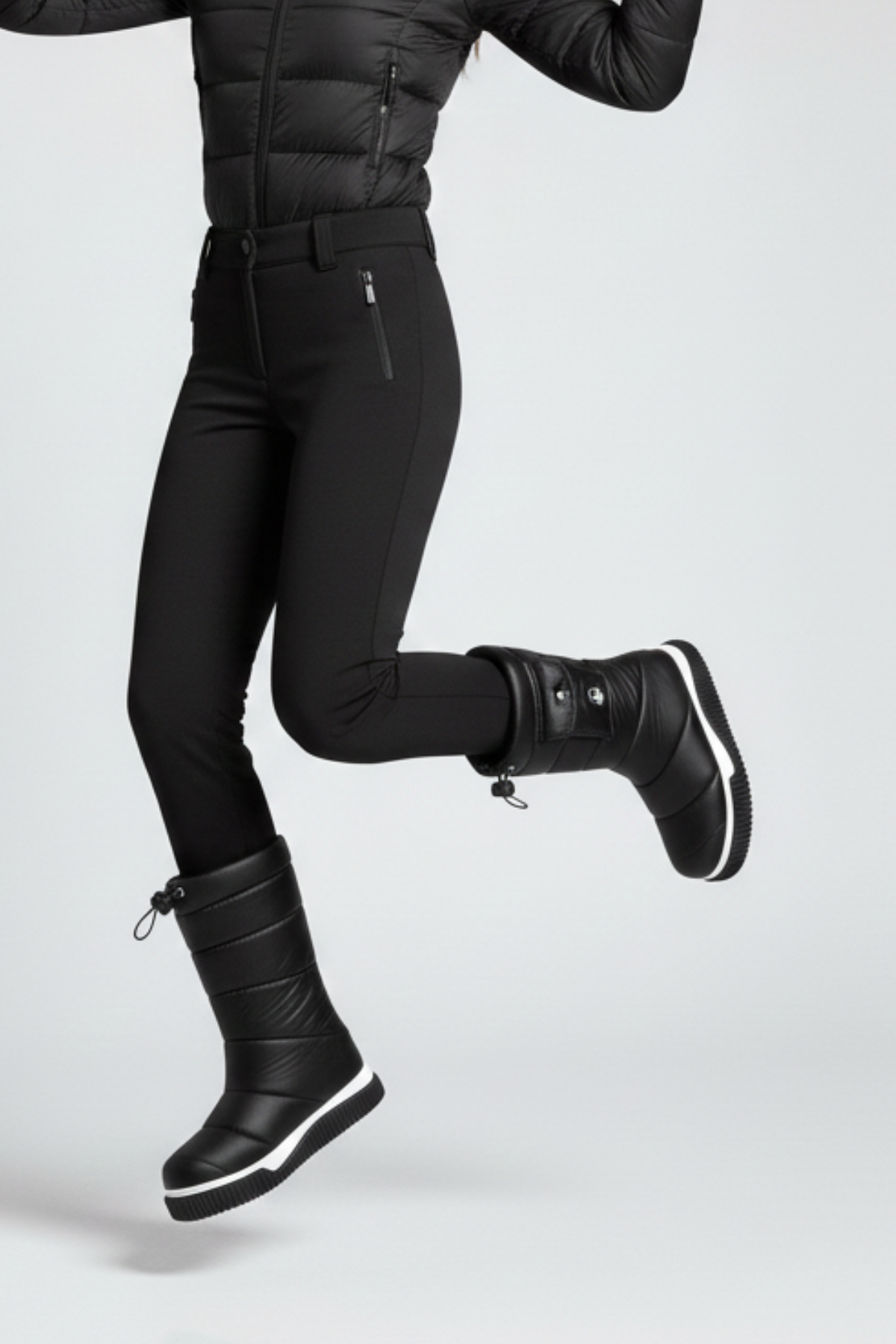 Benetton Oscar Kadın Kalın Taban Paraşüt Kumaş Siyah Kar Botu BN-50026