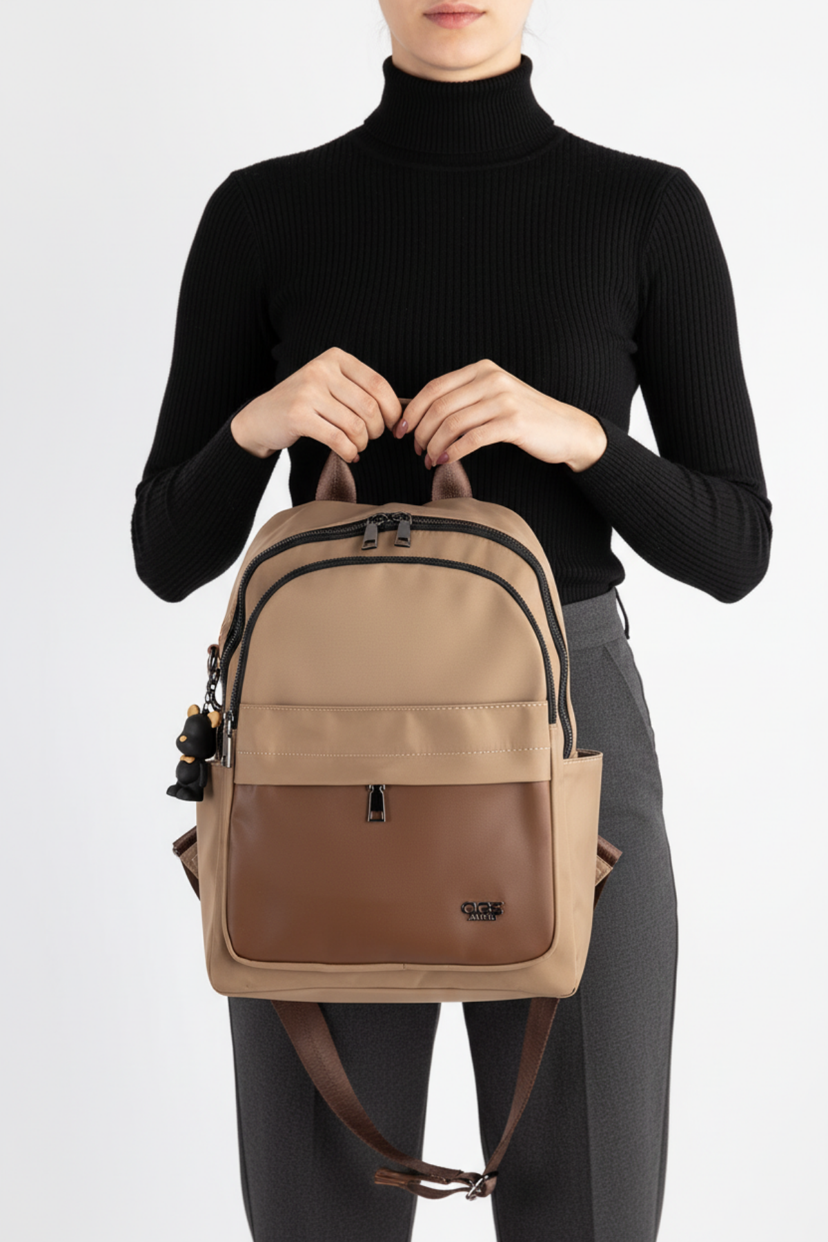 Tresse Kadın Sırt Çantası ve Omuz Çantası