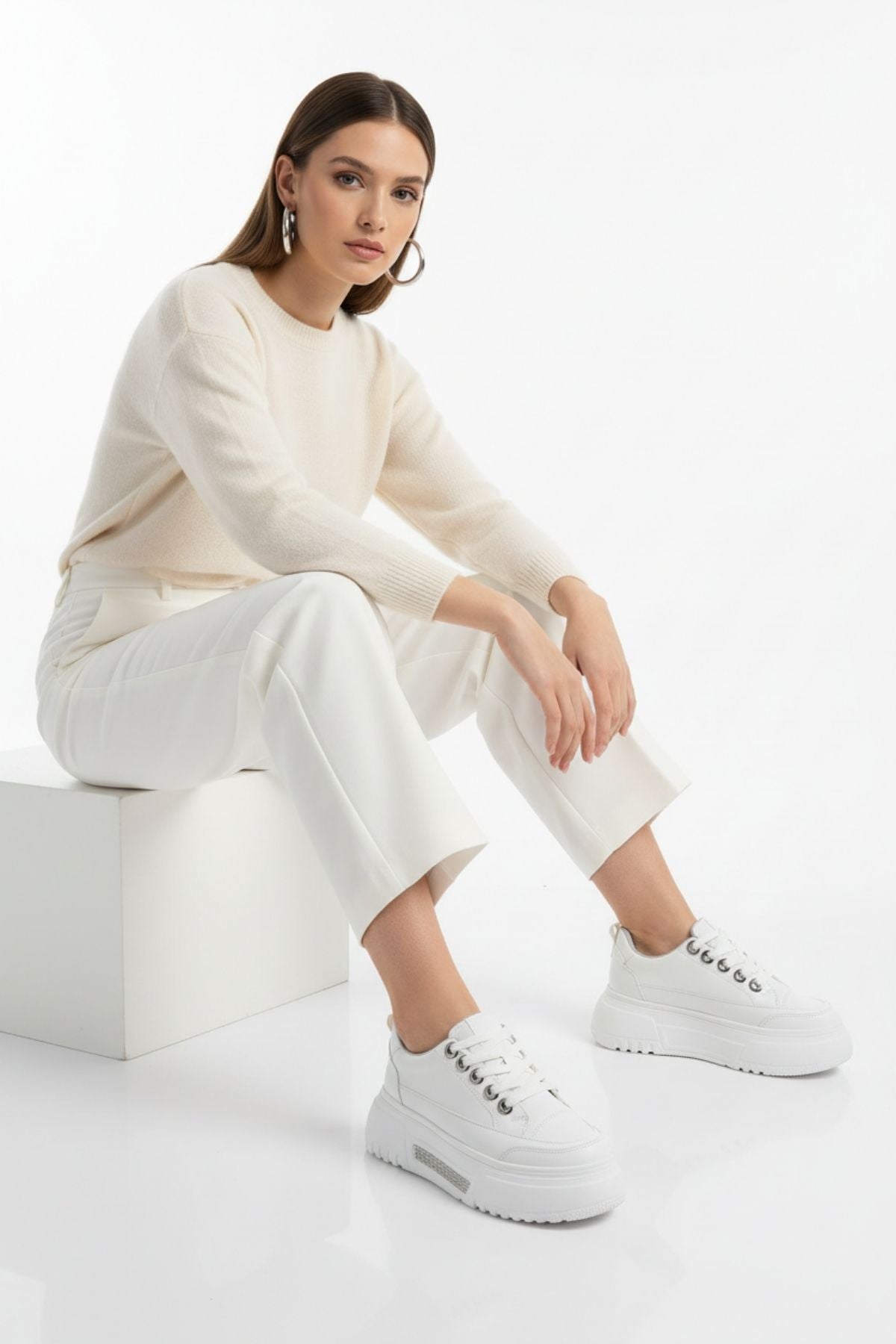 Sauran Kadın Beyaz Spor Ayakkabı