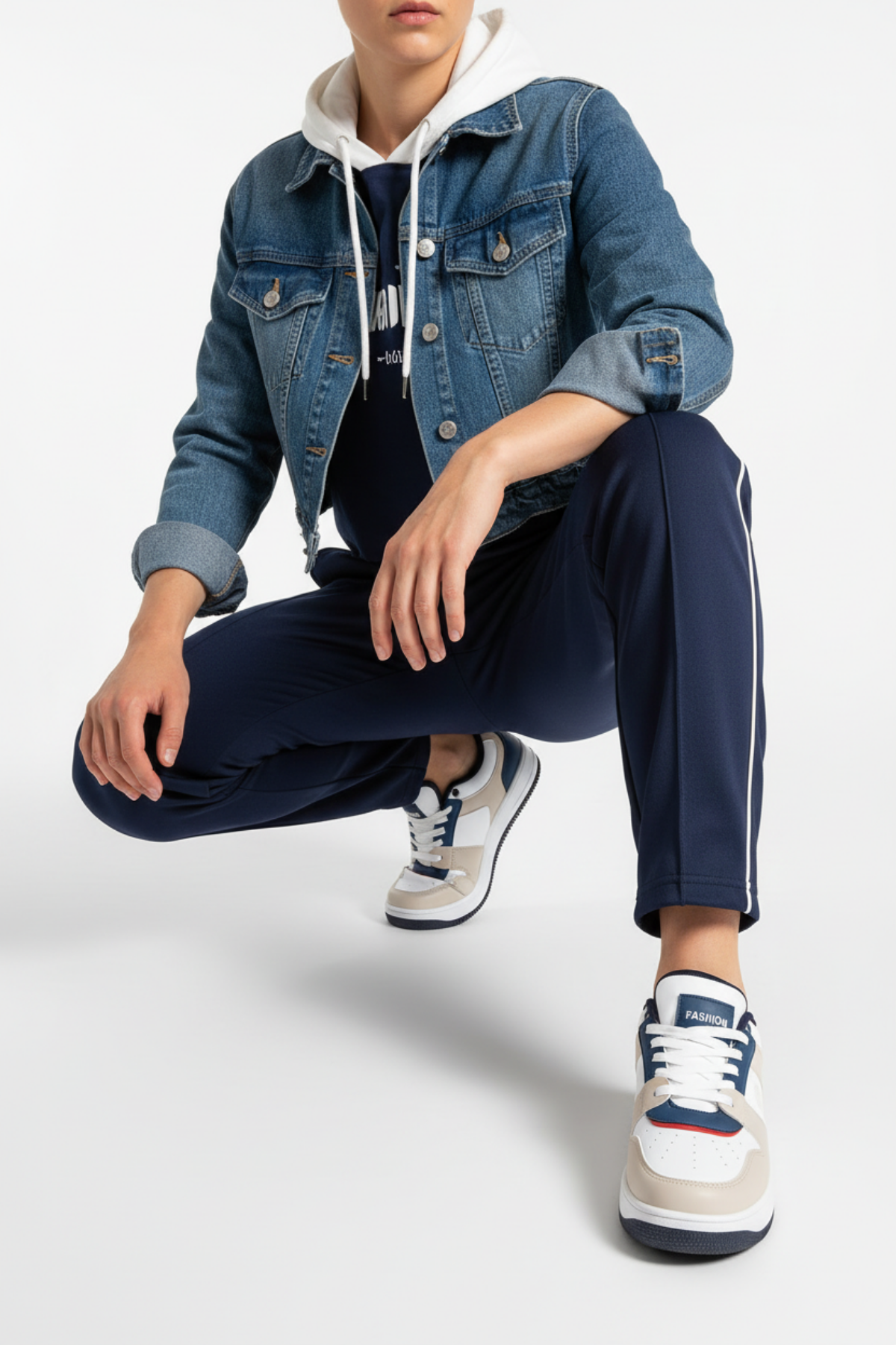 Morta Kadın Beyaz Lacivert Spor Ayakkabı