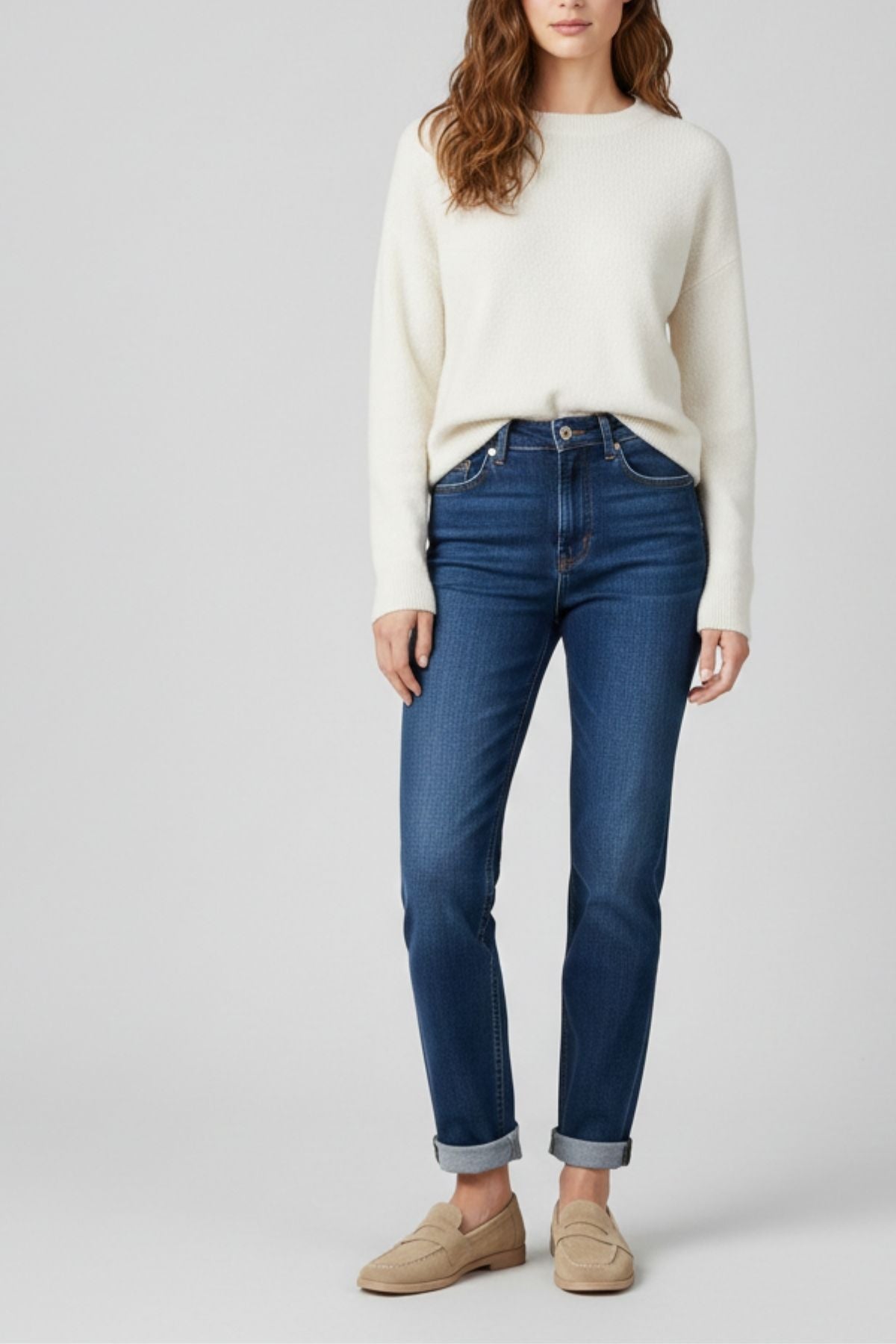 Monk Kadın Süet Bej Loafer Ayakkabı