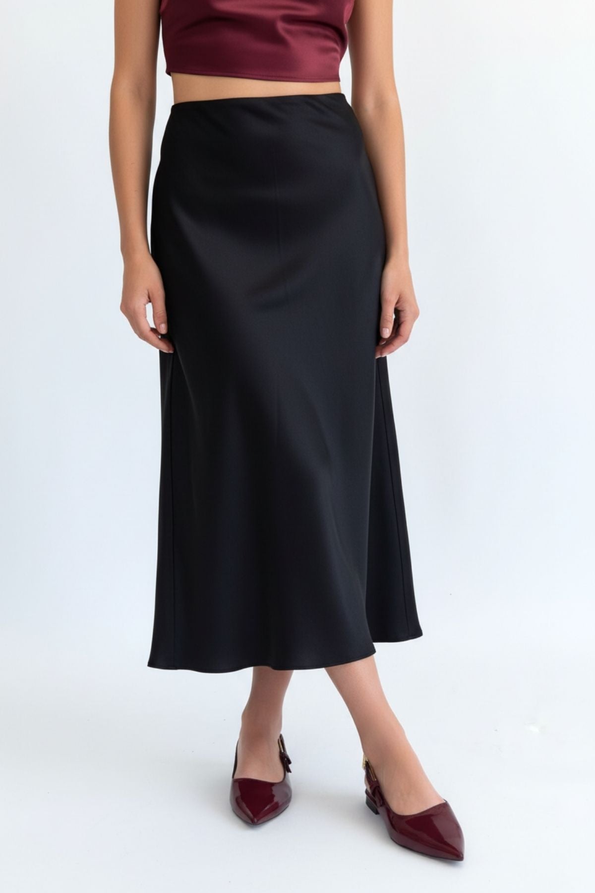 Ummar Kadın Bordo Rugan Sivri Burun Babet Ayakkabı