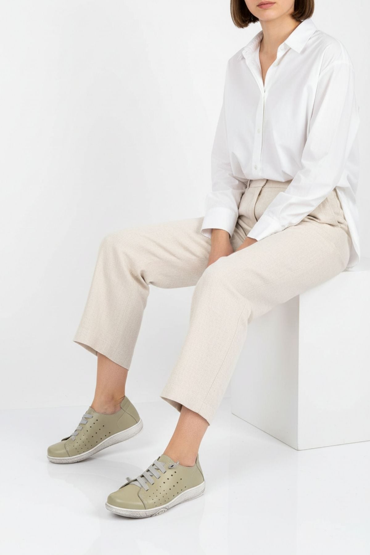 Dunde Kadın Hakiki Deri Yeşil Günlük Ayakkabı