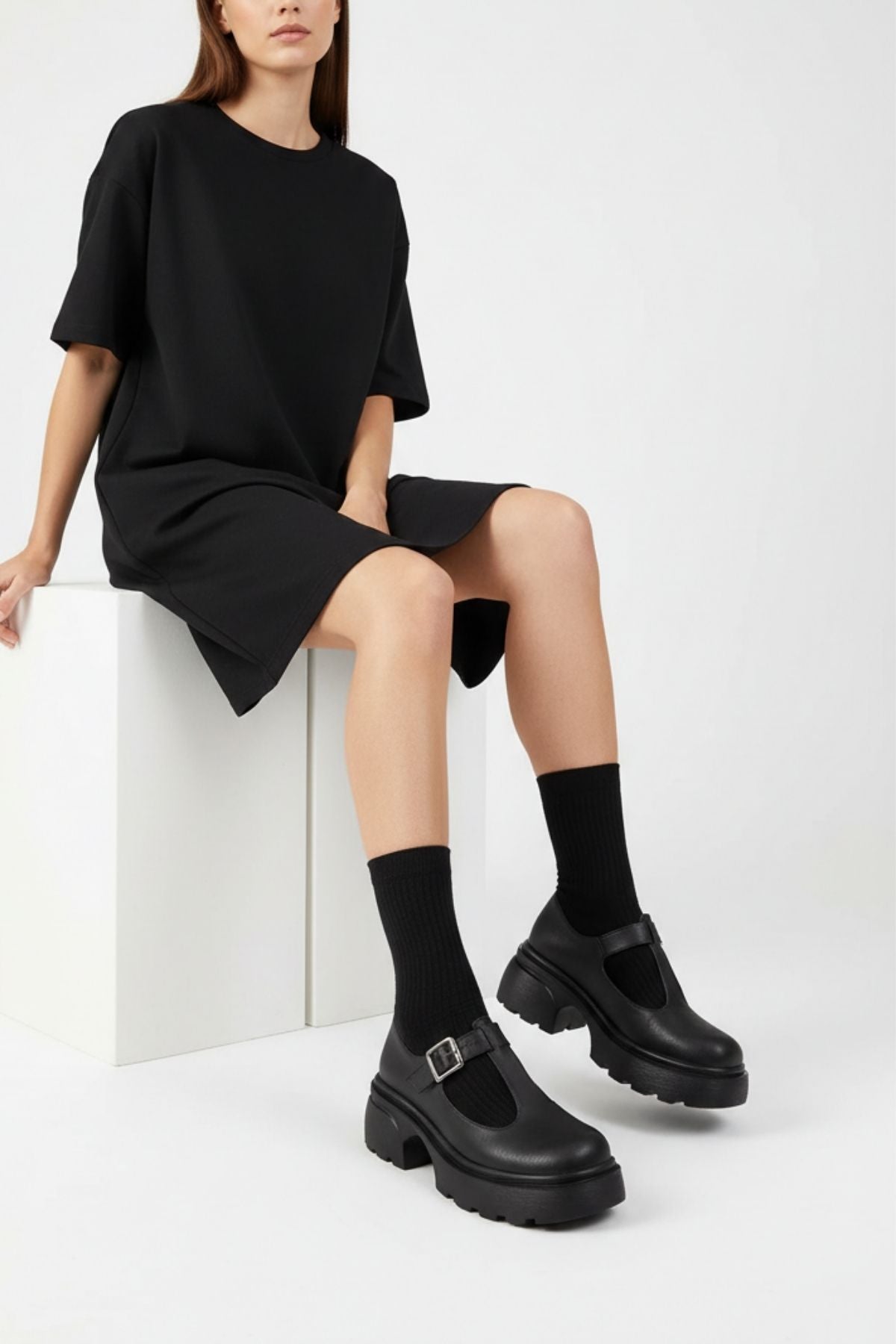 Junota Kadın Siyah Babet Ayakkabı